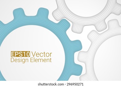 creative business concept with wireframe gears. Eps10 vector background for your design