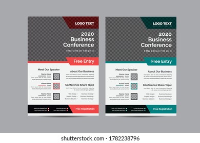 Creative Business Conference flyer design layout template, 