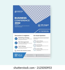 Creative business conference flyer template in A4 