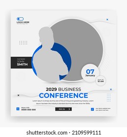 Creative business conference social media post banner template