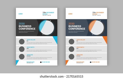 Creative Business Conference Social Media Flyer, Poster And Leaflet Design Template.