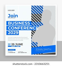 Creative business conference social media post banner template