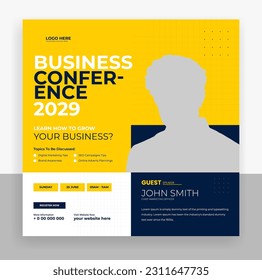 Creative business conference social media post banner template