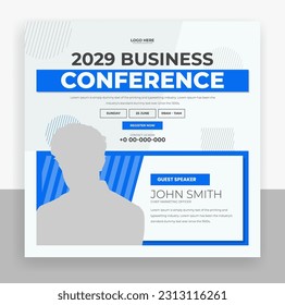 Creative business conference social media post banner template