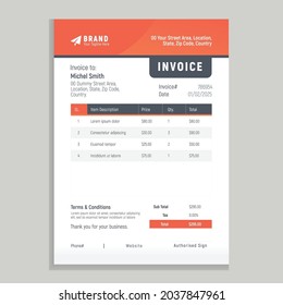 Creative business corporate invoice template. Print ready business invoice for your business