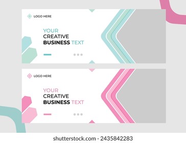 Creative Business Cover Banner Template Design. Modern Banner Design with White and Black, Cyan and Magenta, Usable for Banner, Cover Template.