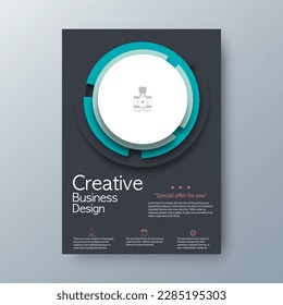 Plantilla de diseño creativa de portada de negocios con espacio para el texto del lugar y la imagen para el libro, folleto, volante o afiche.