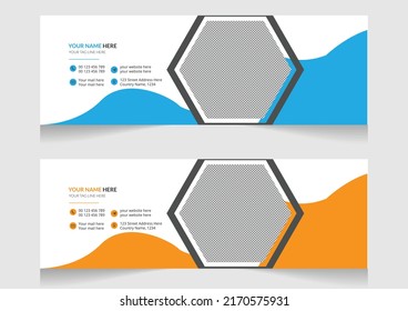 Creative Business email signature with an author photo place modern and minimal layout template