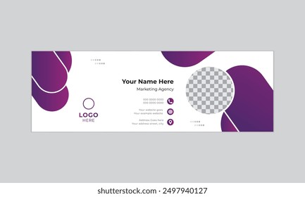Creative Business email signature with an author photo place modern and minimal layout Design