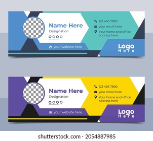 creative business email signature template or email footer and personal social media cover Premium Vector