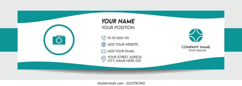 Creative business email signature template. Email footer and personal social media cover