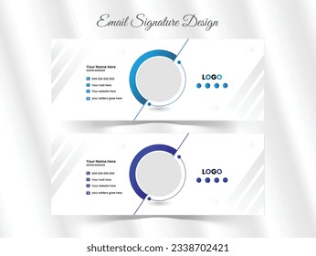 Creative business email signature template or email footer and personal social media cover Premium Vector.