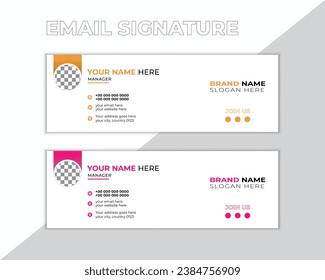 Creative business email signature template or email footer and personal social media cover templates with two colors.