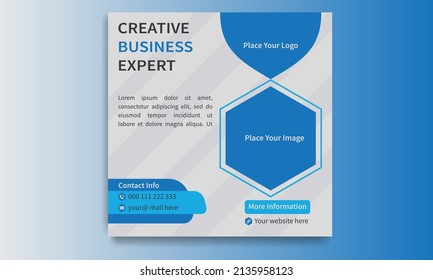 Creative Business Expert Social Media Post Template Design.