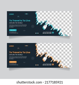 Creative business explore marketing banner cover design for social media post template
