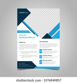 Creative Business Flyer Corporate and Agency Flyer Template Design With Multiple Color Dark Blue Single Side Flye