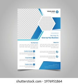 Creative Business Flyer Corporate and Agency Flyer Template Design With Multiple Color Dark Blue Single Side Flyer