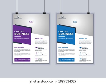 Creative Business flyer design. 2 page business flyer vector design. Modern flyer template vector. Brochure design