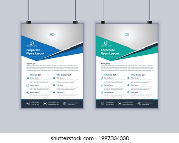 Creative Business flyer design. 2 page business flyer vector design. Modern flyer template vector. Brochure design