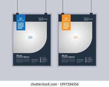 Diseño de volante creativo de negocios. Diseño vectorial de volante de negocios de 2 páginas. Vector de plantilla de volante moderno. Diseño de folleto