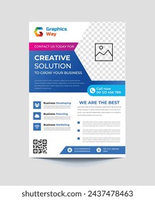 Diseño de volante de negocios creativo en tamaño a4, plantilla de volante de empresa creativa, diseño de folleto creativo tamaño a4, volante de fondo simple, diseño gráfico.
