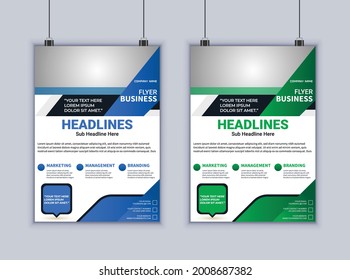 Diseño de Volante de Negocios Creativo en Illustrator, Diseño de Volante Profesional de Negocios. Diseño de plantilla editable de folleto. Diseño de plantilla de folleto comercial mínimo.