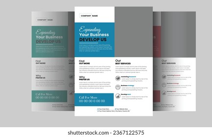 Creative Business Flyer Design   Pamphlet, drei farbige Broschüre, Design-Layout-Vorlage Hintergrund, Schema, A4-Größe 