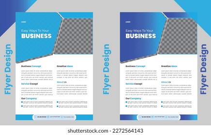 Ein kreatives Business-Flyer-Design für Vorlage Vektordesign für Magazine, Portfolio, Promotion , Werbung .  Flyer können als Bücher, Katalog, Poster, Firma verwendet werden.