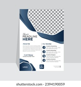 Plantilla de diseño de volante de negocios creativo, espacio de diseño de portada de folletos de diseño para el fondo de la foto, plantilla vectorial en tamaño A4.