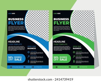 Creative Business Flyer Layout with Colourful Accents