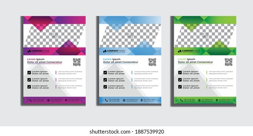 Creative Business Flyer
Pink, Sky blue and Green Color