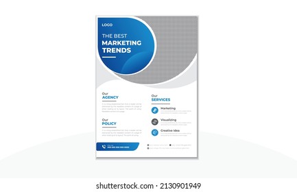 Plantilla de diseño de afiches de creativo viajero de negocios. Plantilla de diseño de portada de folletos con diseño A4.