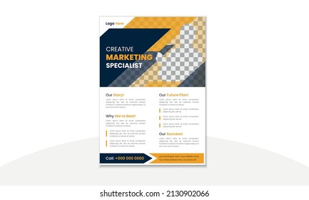 Creative Business Flyer Poster Design Template. Brochure Cover Design Template with A4 Layout.