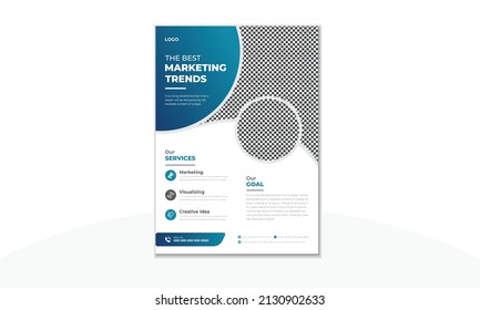 Plantilla de diseño de afiches de creativo viajero de negocios. Plantilla de diseño de portada de folletos con diseño A4.