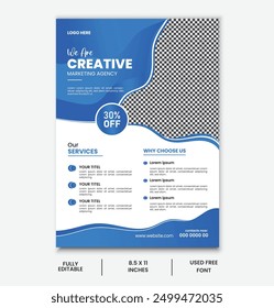 Plantilla creativa del diseño del volante del negocio o del cartel, Plantilla del volante del negocio de la Vertical, Plantilla corporativa moderna del volante