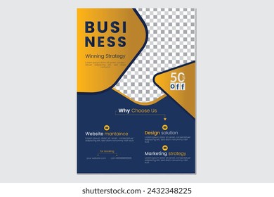 creative business flyer social media corporate design brochure simple illustration vector template.