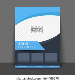 Creative Business Flyer with space for image, Professional template, annual report or cover design layout.