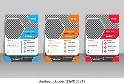 Plantilla de folleto comercial creativa. Diseño de un folleto de 3 colores.