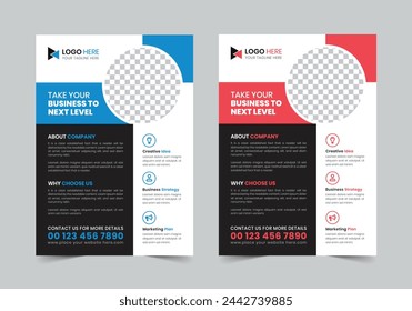 Creative Business Flyer Template  (All the text colors, image, fonts are user-friendly and very easy customize with vector software.)