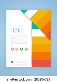Diseño creativo de folletos, plantillas o folletos con iconos web.