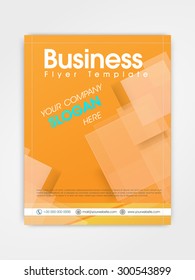 Creative business flyer, template or brochure design in orange color.