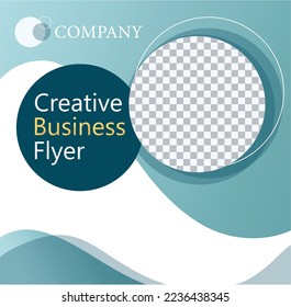 creative business flyer. template for business flyer in calm blue shades