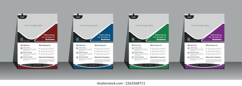 Creative business flyer template, Corporate Business flyer template, Flyer Template Geometric shape used for business poster layout, business flyer template with multicolor design, clean, minimalist