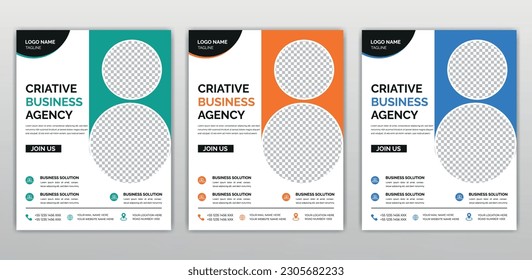 Diseño creativo de plantillas de volante de negocios. marketing, propuesta comercial, promoción, publicidad, publicación, portada. plantilla de publicación de marketing en medios sociales.