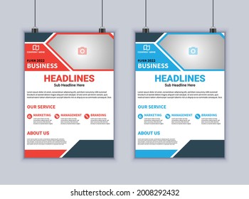 Creative business flyer template. Modern business flyer vector design. 2 page flyer design. Business conference flyer design.