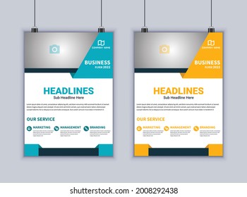 Creative business flyer template. Modern business flyer vector design. 2 page flyer design. Business conference flyer design.