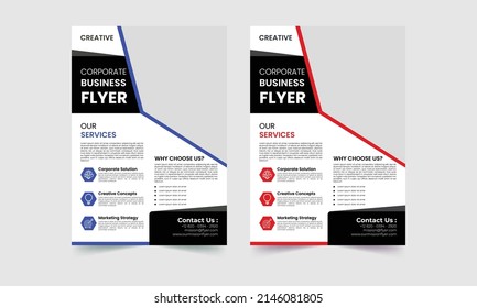 creative business flyer template. red, blue, black flyer template
