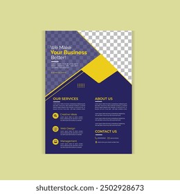 creative business flyer with two colors and mockup
