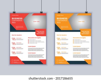 Plantilla de diseño vectorial de volante de negocios creativo. La disposición moderna. Diseño de folleto. Resumen Diseño de volante de negocios. Diseño de volante de 2 páginas.