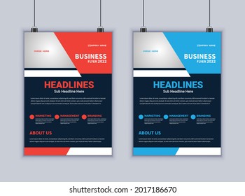 Plantilla de diseño vectorial de volante de negocios creativo. La disposición moderna. Diseño de folleto. Resumen Diseño de volante de negocios. Diseño de volante de 2 páginas.